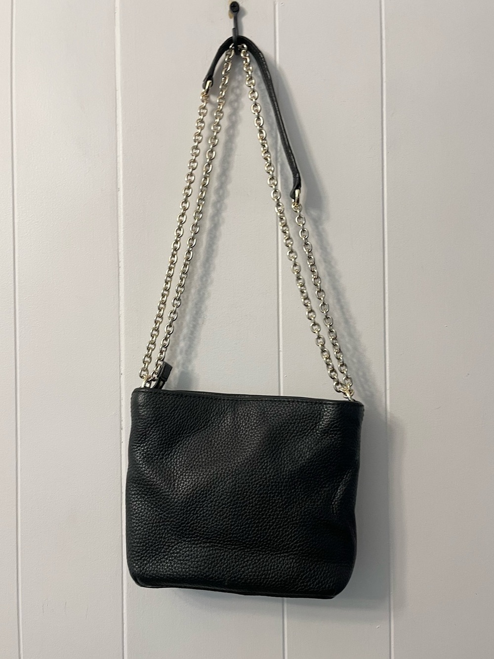 Kate Spade Jackson Street Ellery Convertible Bag Pebbled Black Leather Chain - Picture 6 of 16